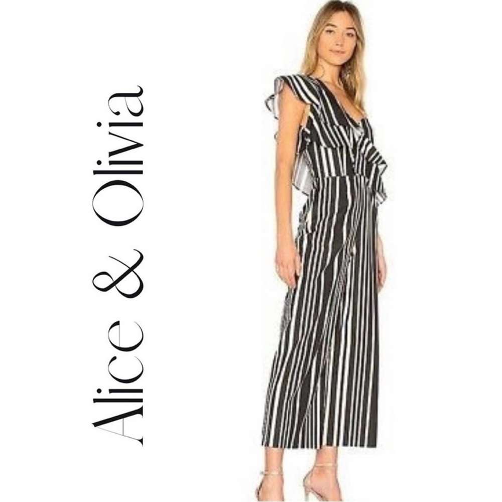 Alice + Olivia Black and White Striped Jumpsuit - NWT